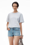 Alexander Wang light heather grey 徽标装饰棉质平纹针织布短袖 t 恤