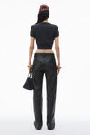 Alexander Wang charcoal logo embroidered polo cardigan in wool