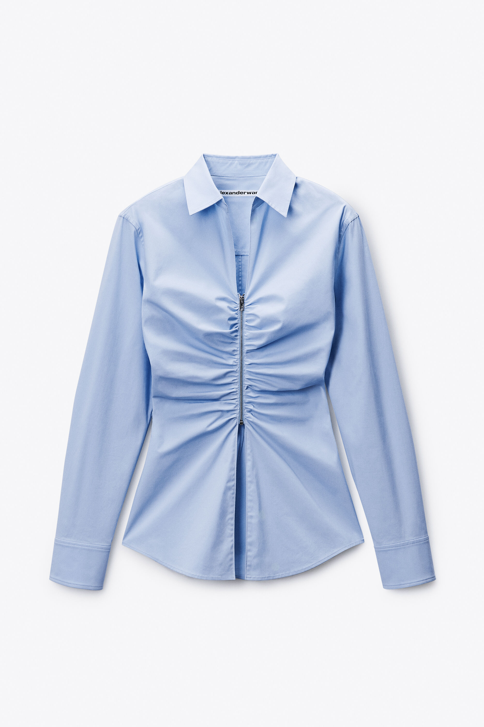 alexanderwang アレキサンダーワング Gathered Bust Shirt OXFORD BLUE