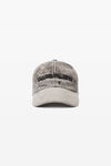 Alexander Wang weathered grey 3d 로고 자수 플록 데님 캡