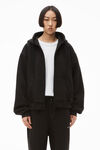 alexander wang 密绒拉链连帽衫 black