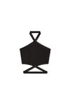 alexander wang logo halter top in viscose knit black