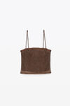 alexander wang clear hotfix camisole in light mesh chocolate