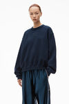 alexander wang puff logo sweatshirt in glitter terry nine iron