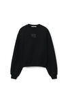 alexander wang 发泡徽标装饰硬挺毛圈布运动衫 black