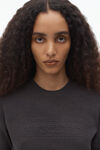 Alexander Wang grey t-shirt en maille côtelée avec logo en relief