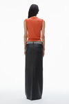 Alexander Wang fiery red mockneck tank in clear bead hotfix