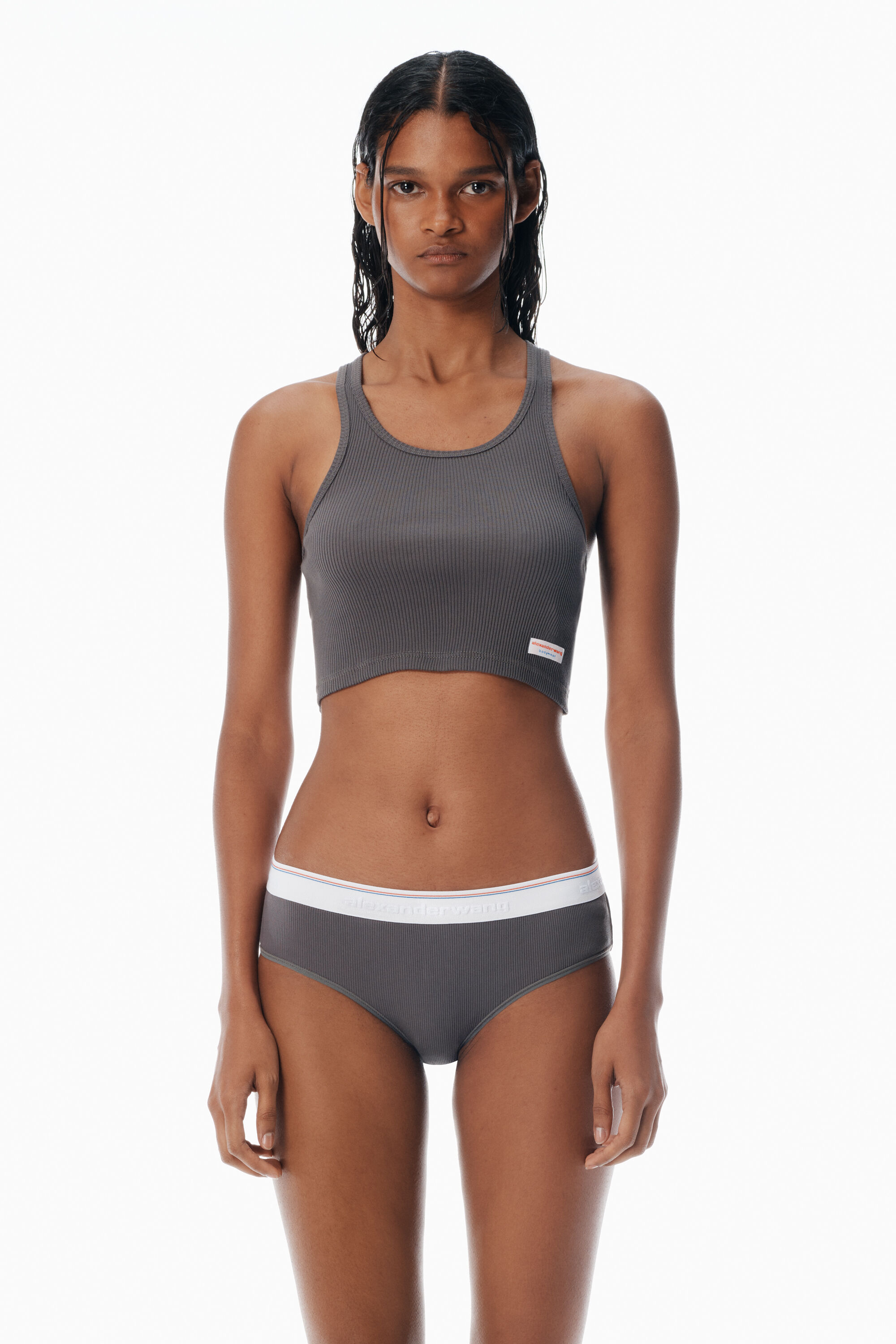 alexanderwang グレー クロップドタンクトップ alexanderwang