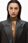 alexander wang tailored boxy coat in moto leather black