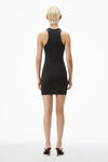 Alexander Wang washed black racerback-loungewear-kleid aus gerippter baumwolle