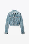 Alexander Wang vintage bleach blue giacca trucker blu scolorito