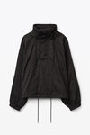 alexander wang half zip track jacket in jacquard nylon black