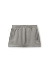 alexander wang puff logo sweatshort in glitter terry sidewalk