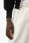 alexander wang pearl placket cardigan in cashmere black