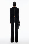 Alexander Wang black mid-rise zip pant in jersey