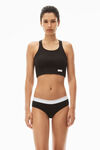 Alexander Wang black cropped racerback tank in ribbed cotton jersey