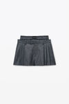 Alexander Wang grey pinstripe pre-styled pleated short with boxer waistband