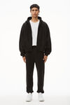 alexander wang zip hoodie in dense fleece black