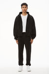 alexander wang 密绒拉链连帽衫 black