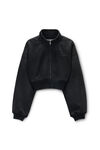 Alexander Wang faded black 黑色磨毛牛仔布漏斗领夹克