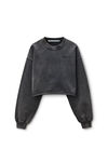 Alexander Wang washed black black cropped sweatshirt with logo