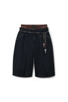 Alexander Wang faded black shorts neri con design integrato e decorazioni in metallo