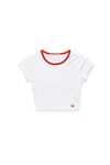 alexander wang lettuce hem baby tee in micro rib jersey white