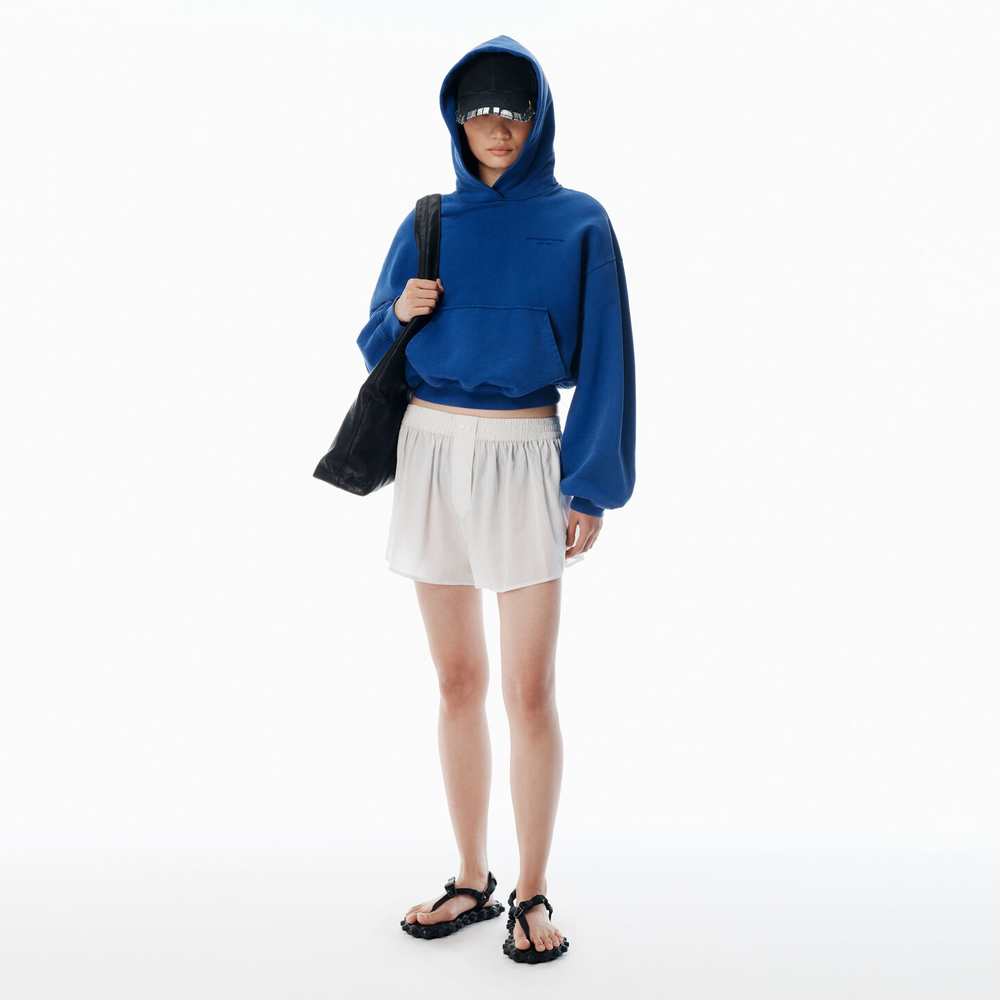 ALEXANDER WANG BLACK & WHITE MID-RISE BOXER SHORTS