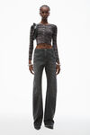 Alexander Wang eiffel tower digital animal-print crewneck cardigan in chenille
