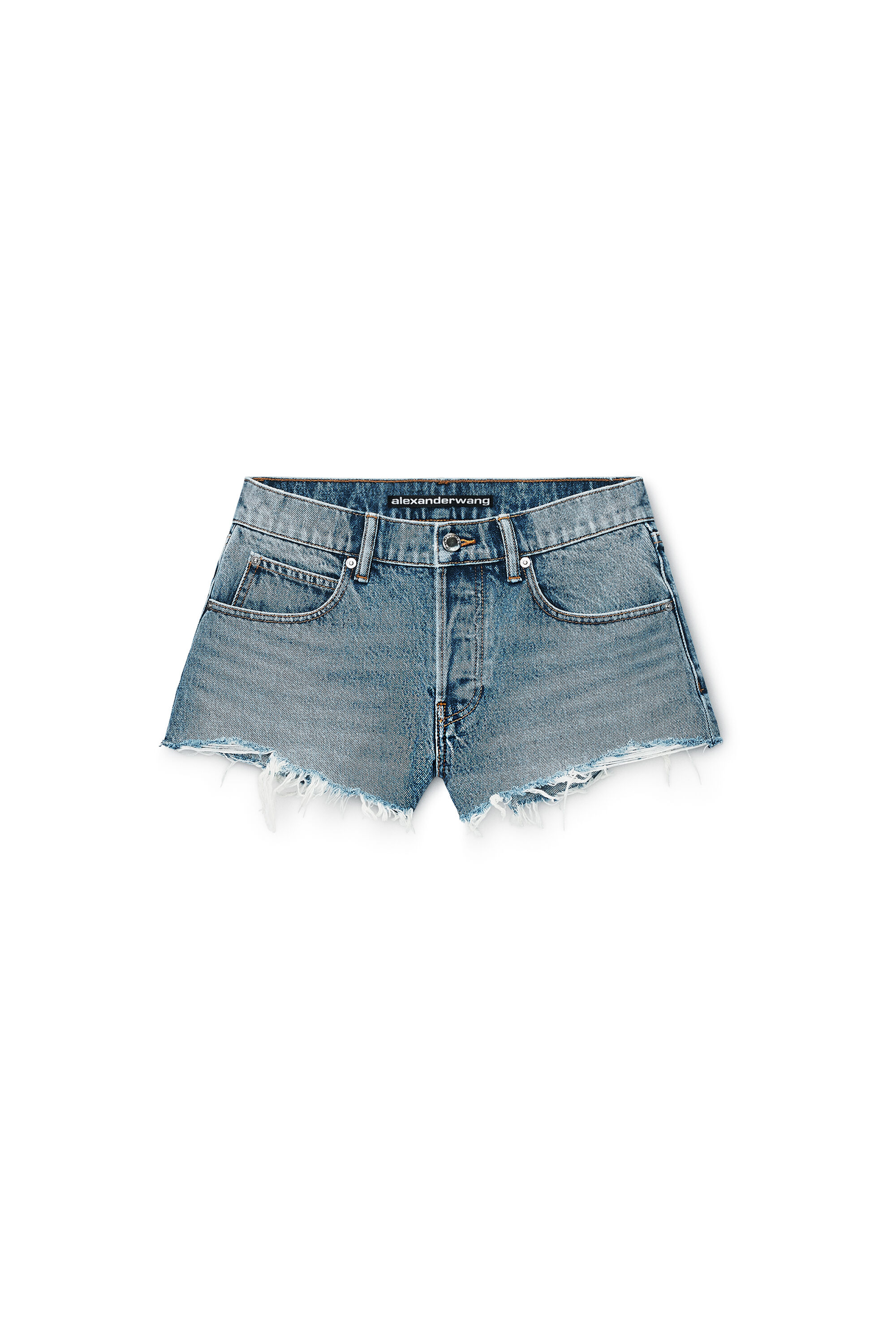 alexander wang 亚历山大王水晶徽标口袋宽松短裤VINTAGE LIGHT INDIGO