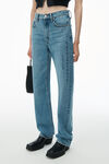 Alexander Wang vintage light indigo ez mittelhohe jeans mit geprägtem logo