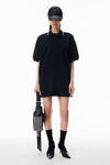Alexander Wang black relaxed polo cotton minidress
