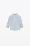 alexander wang kids button down shirt in compact cotton xenon blue