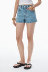 Alexander Wang vintage light indigo clear hotfix high-rise denim short