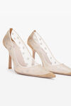 alexander wang delphine 105 网眼/水晶高跟鞋 new nude