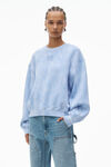 Alexander Wang washed pale blue puff logo sweatshirt in structured terry