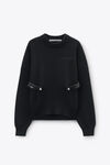 Alexander Wang black black wool-cotton draped cardigan