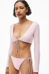 alexander wang 棉质雪尼尔短款开衫 neon light pink