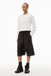alexander wang long-sleeve tee in high twist jersey white