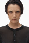 Alexander Wang 001 cropped cardigan in clear bead hotfix