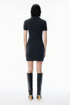 Alexander Wang charcoal charcoal wool-blend short sleeve polo dress