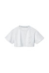 Alexander Wang heather grey crop tee in high twist jersey