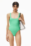 alexander wang bodysuit in textured jacquard jersey mint julep