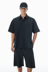 Alexander Wang black black laser-cut logo button up shirt