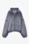 Alexander Wang washed chalk kapuzenjacke mit hotfix-strass