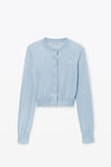 Alexander Wang ariel blue kurzer cardigan aus viskose mit logostickerei