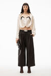 alexander wang layered button down in silk charmeuse ivory
