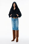 Alexander Wang vintage marbled blue vintage-effect marbled blue foldline denim skirt