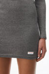 alexander wang 罗纹棉长袖圆领连衣裙 dark heather grey