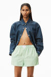 alexander wang classic boxer shorts in cotton oxford spring bud